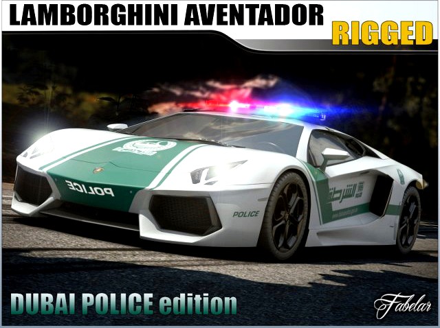 Aventador Dubai police 3D Model