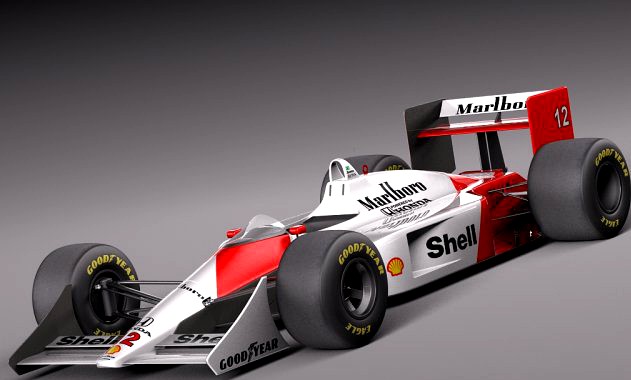 Mclaren Honda MP4 4 Ayrton Senna F1 3D Model