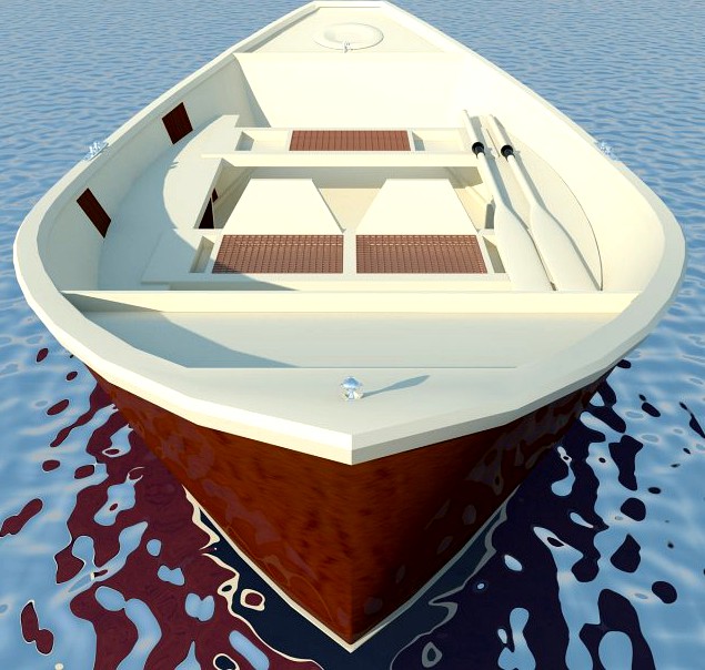Wooden Boat MAX 2011 3D Model