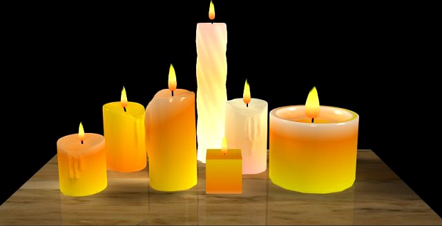 Candle  Flames 3D Model