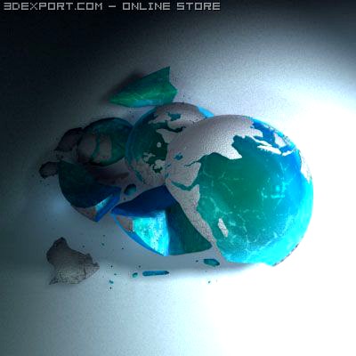 Globe 02 broken 3D Model