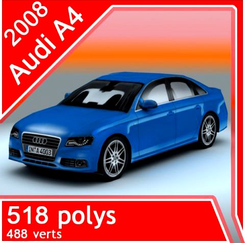 2008 Audi A4 sedan 3D Model