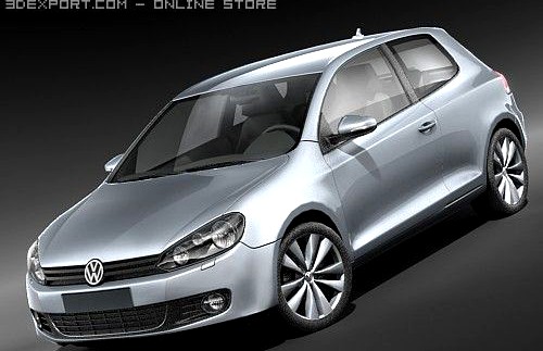 VW Golf VI 2009 midpoly 3D Model