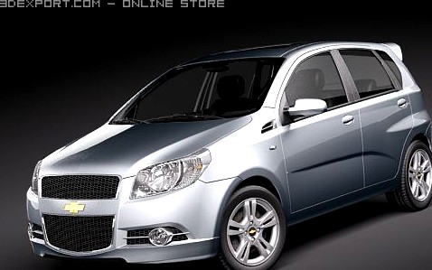 Chevrolet Aveo5 2009 midpoly 3D Model