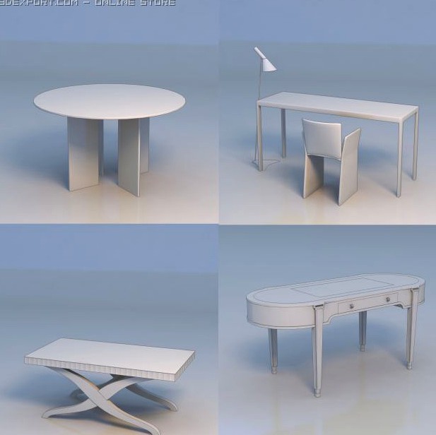 Table round table 3D Model