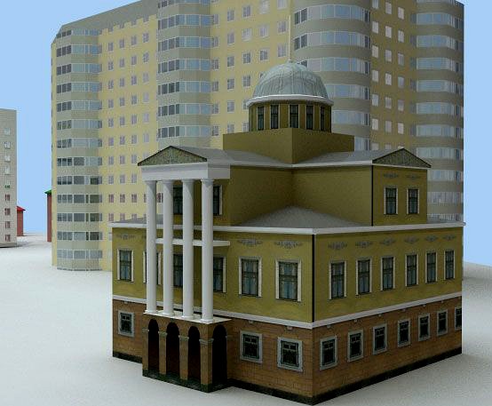 Low poly buildings 3D Model