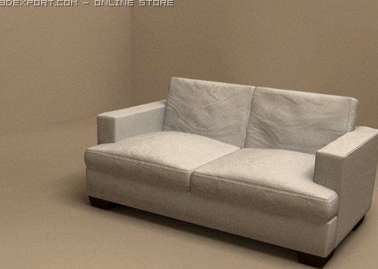 Eros Due 2 pillows sofa 3D Model