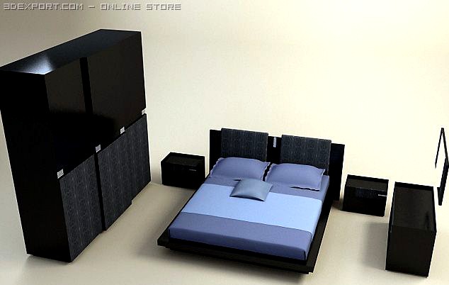Diamond bedroom set 3D Model
