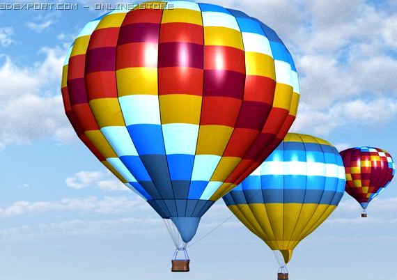 Hot Air Balloon 3D Model