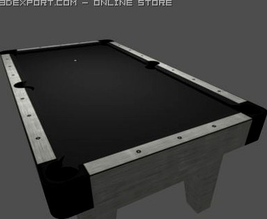 Low Poly Billiards Table Black 3D Model