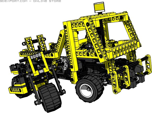 Lego Technic Heli and Pickup 3D Model