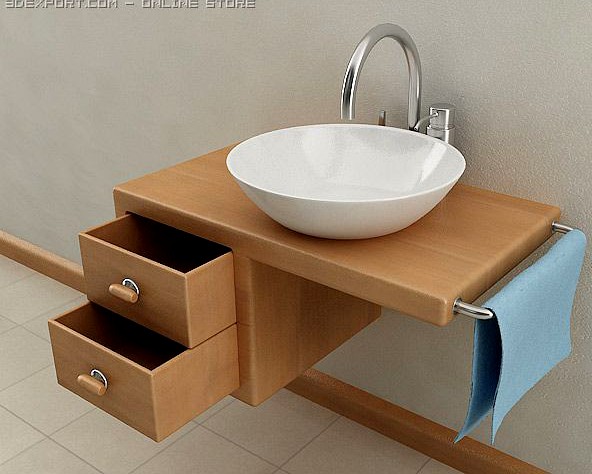 Wallmounted Bathroom Sink 3D Model