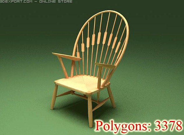 The peacock chair 1947 low 3D Model