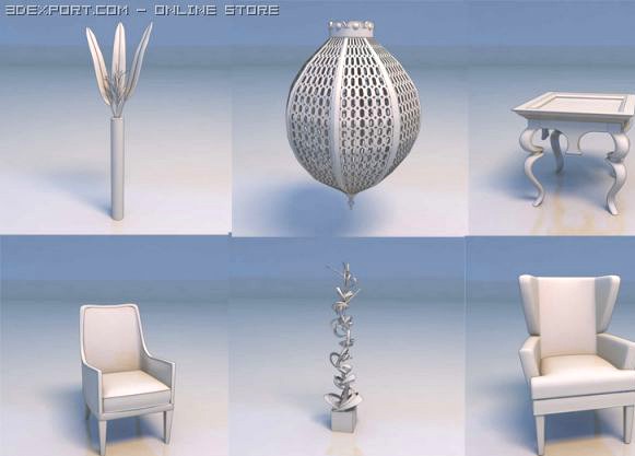 Chair accessories flower light 3D Model