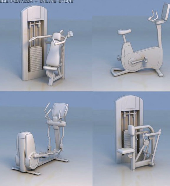 Gym fitness equipment 3D Model