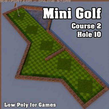 Low Poly Mini Golf Hole C2H10 3D Model