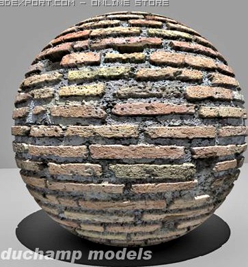 Ancient brick wall texture 3D Model