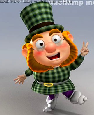 Cartoon Dwarf  Leprechaun rig 3D Model