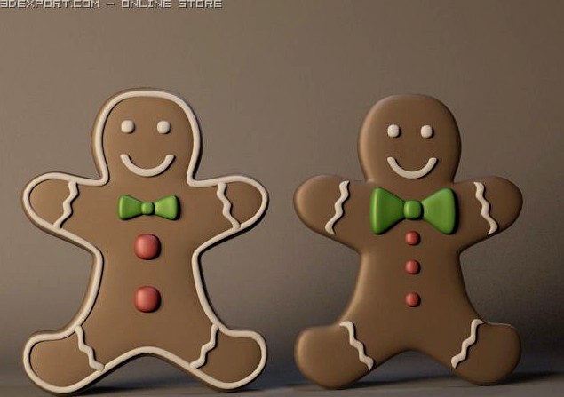 Christmas Gingerbread Man 3D Model