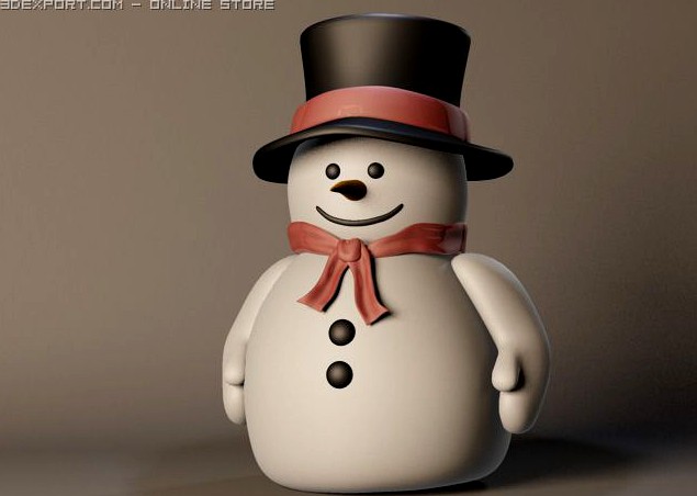 Christmas Snowman 3D Model