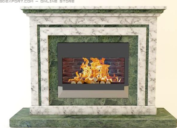 Classic marble fireplace 3D Model