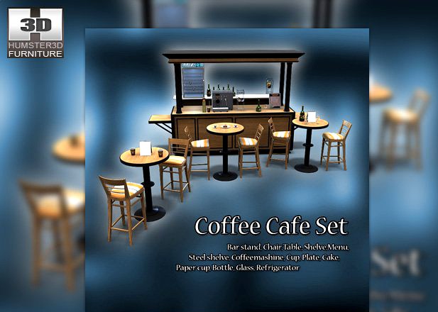 Coffee Cafe Set 3D Model