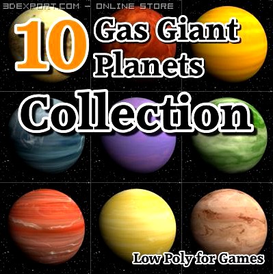 10 Gas Giant Planets Collection 3D Model