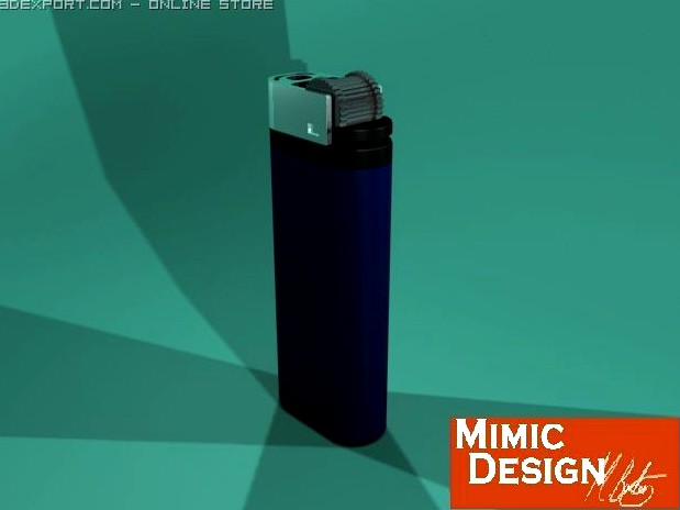 Lighter in blue 3D Model