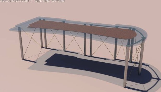 Model Glass table 3D Model