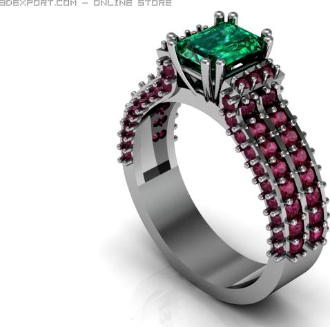 Emerald Ring 3D Model