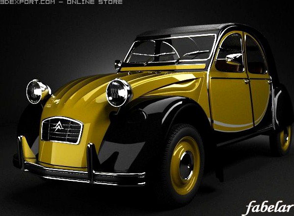 CITROEN 2CV yellow 3D Model