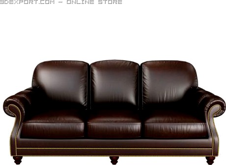 Classical Leather Sofa 3D Model