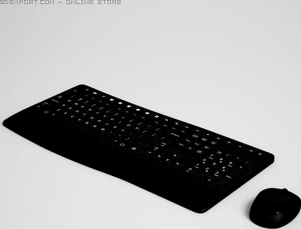 Keyboard and Mouse CGAXIS electronics 26 3D Model