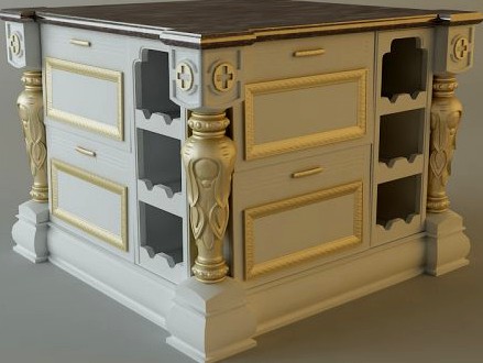 Kitchen cabinet bar 3D Model