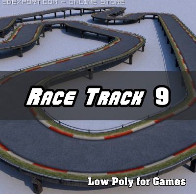Low Polygon Race Track 9 3D Model