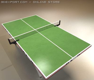 Low Polygon Ping Pong Table Green 3D Model