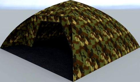 Green camo tent 3D Model