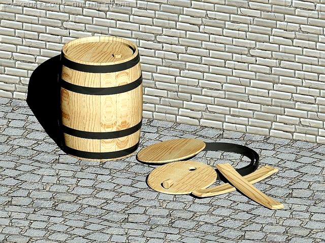 Wooden barrels of 25 liters of cognac 3D Model