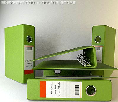 Binder Notebook Green 2 3D Model