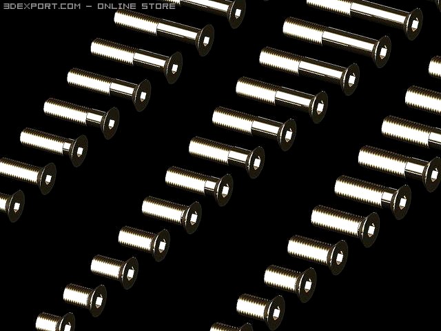 Library Screws Bolts DIN 7991 ISO 10642 AutoCAD 10 3D Model
