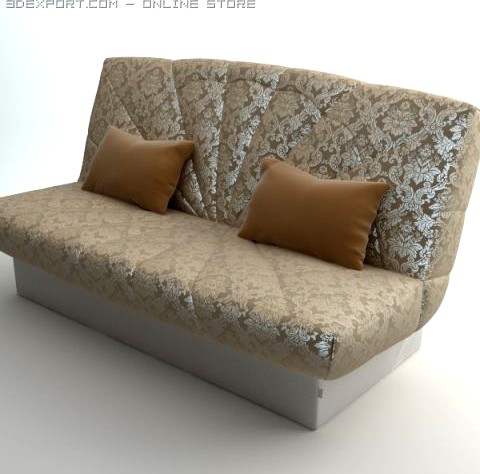 Armless Sofa Photorealistic 3D Model