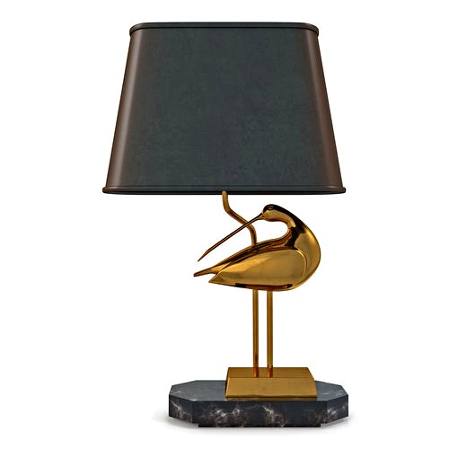 Table lamp with a bird
