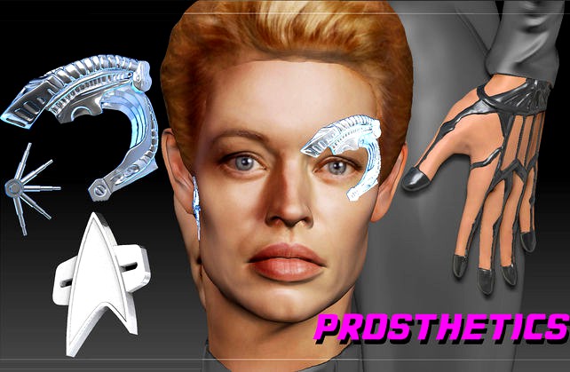 Star Trek Seven of Nine Borg Implants Prosthetic Parts Jeri Ryan | 3D