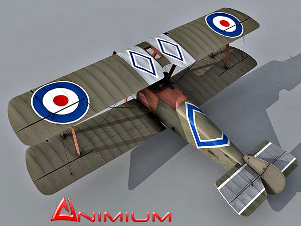 Sopwith Camel biplane 3d model
