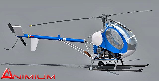 Hughes 269c helicopter 3d model
