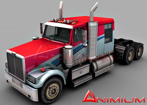 Western Star 4900 Lowmax truck 3d model