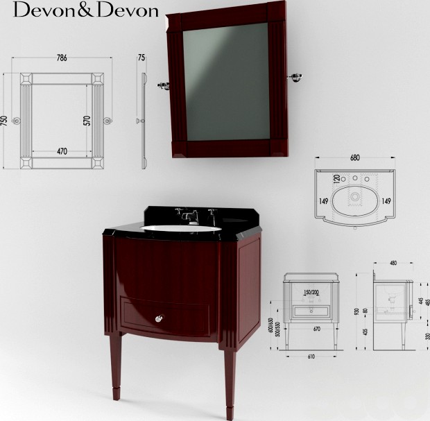 Devon&amp;Devon зеркало и мебель для санузла
