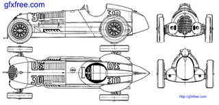 Blueprint of 1937 Alfa Romeo 12C Cabriolet