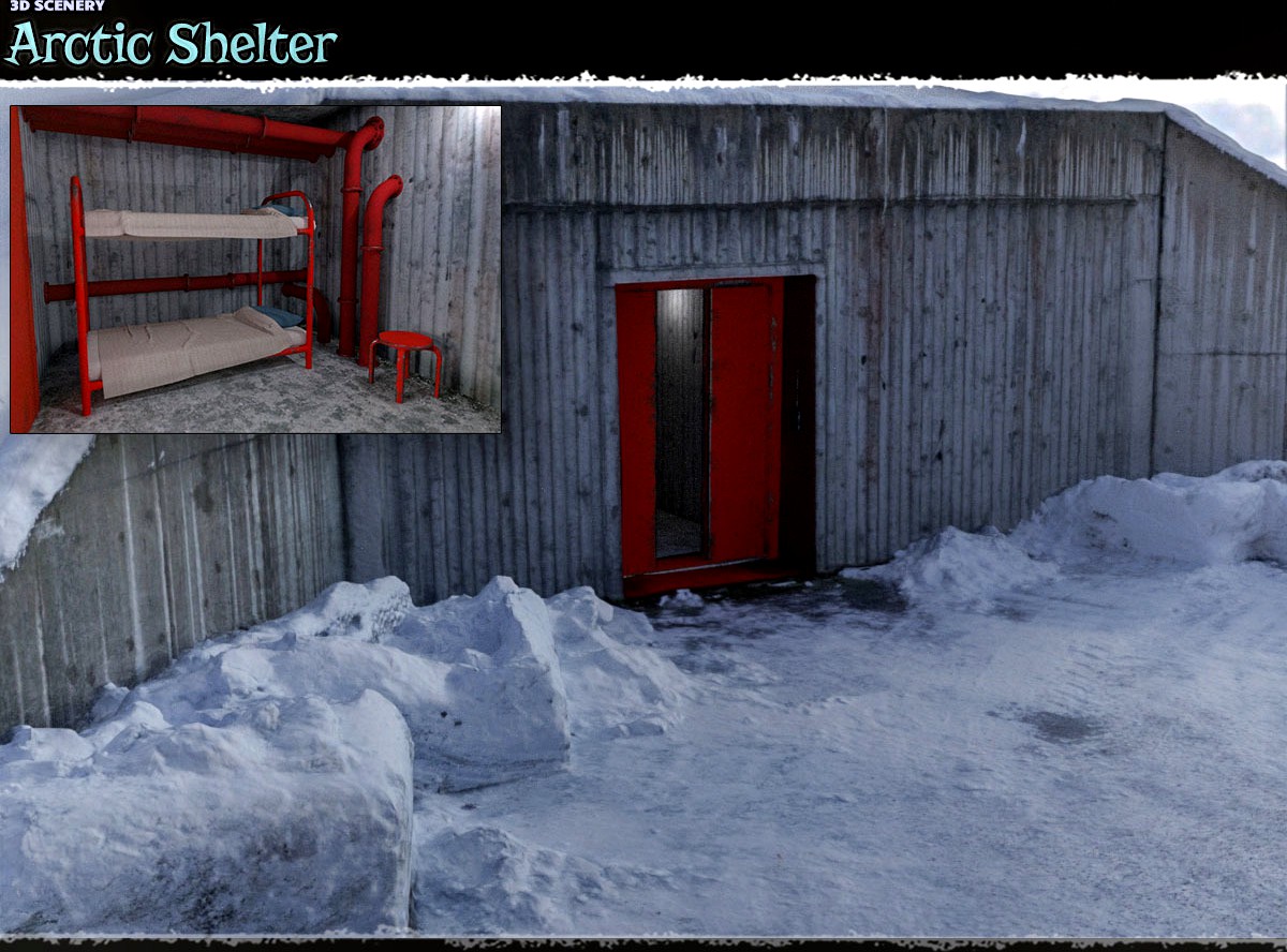 3D Scenery: Arctic Shelter - Extended License