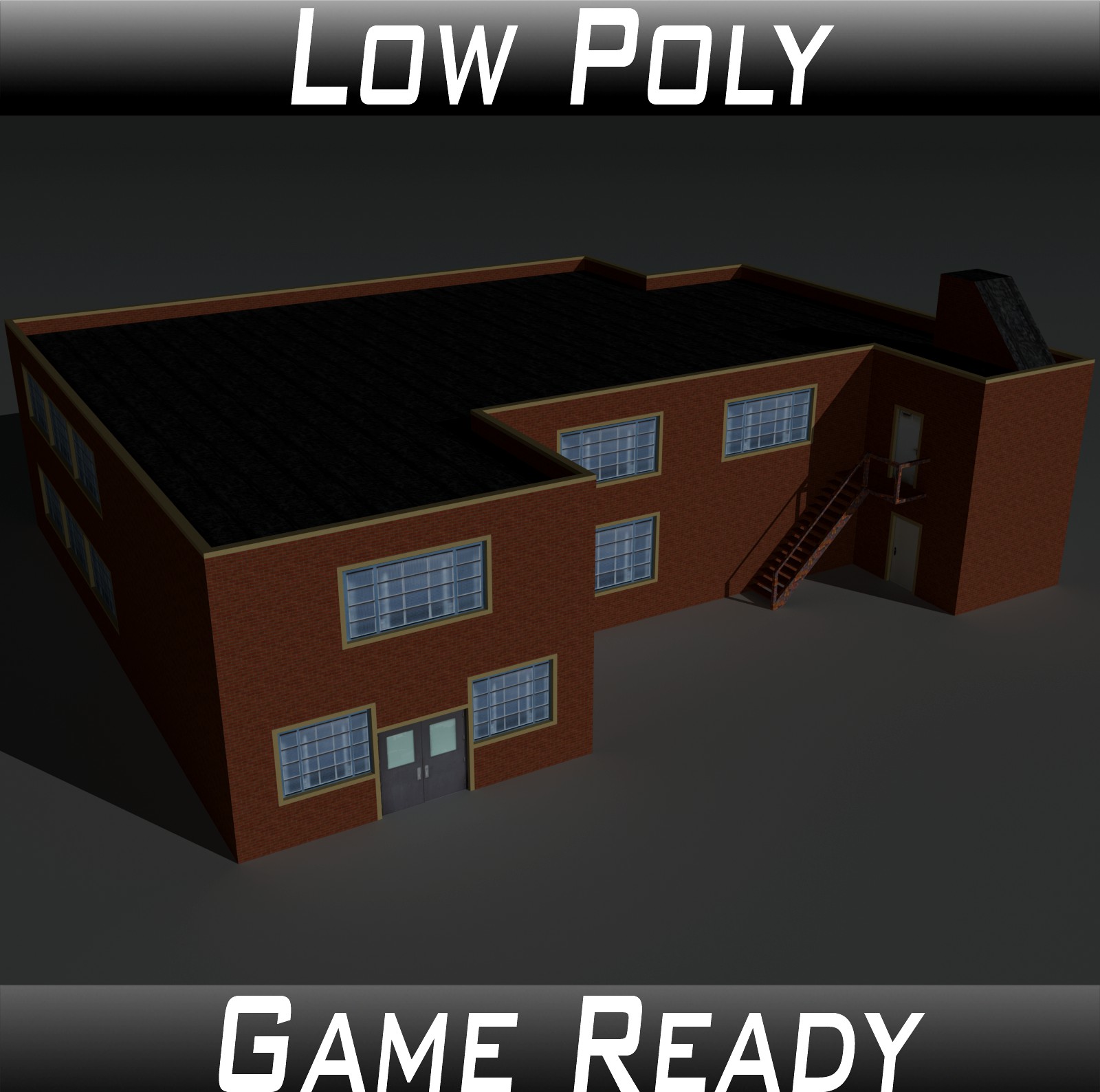 Low Poly Factory Building 33 - Extended Licence
